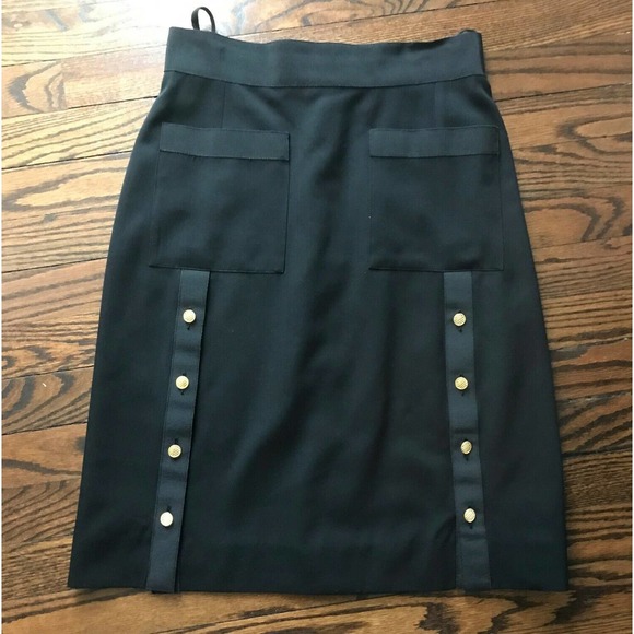 CHANEL Dresses & Skirts - Vintage 90s Chanel Black Pencil Mini Skirt Wool